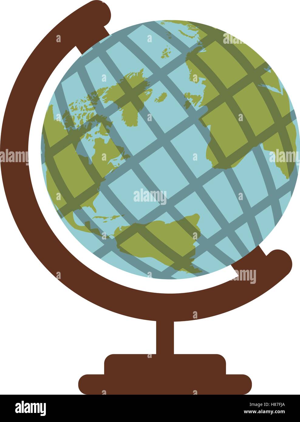 earth planet globe icon over white background. geography tool. vector ...