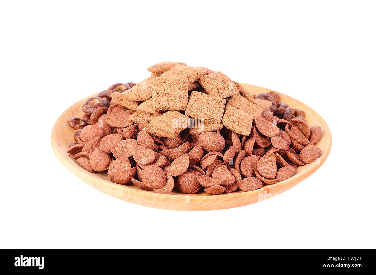 Closeup photo of dry breakfast isolated on a white background Stock Photo