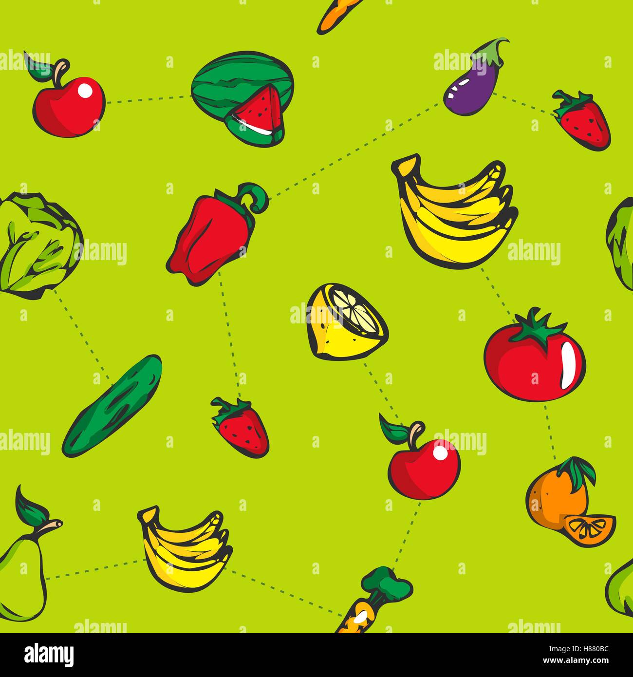 Decorative colorful fruit seamless background vector pattern Stock ...