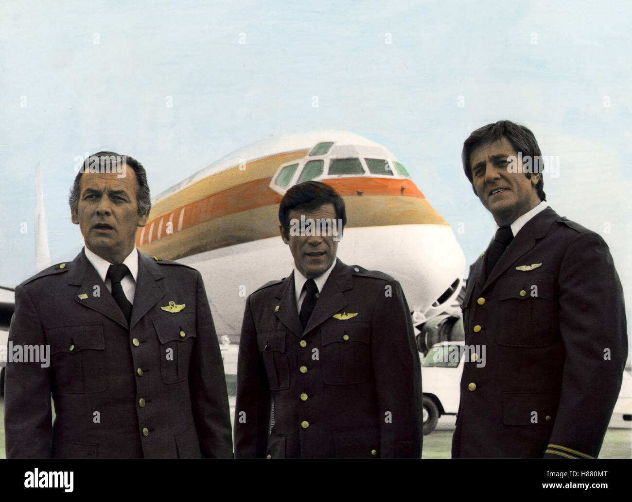 SOS in den Wolken, (MAYDAY AT 40.000 FEET) TVM USA 1974, Regie: Robert Butler, DAVID JANSSEN, CHRISTOPHER GEORGE, DON MEREDITH, Stichwort: Flugzeug, Pilot, Uniform, Besatzung Stock Photo