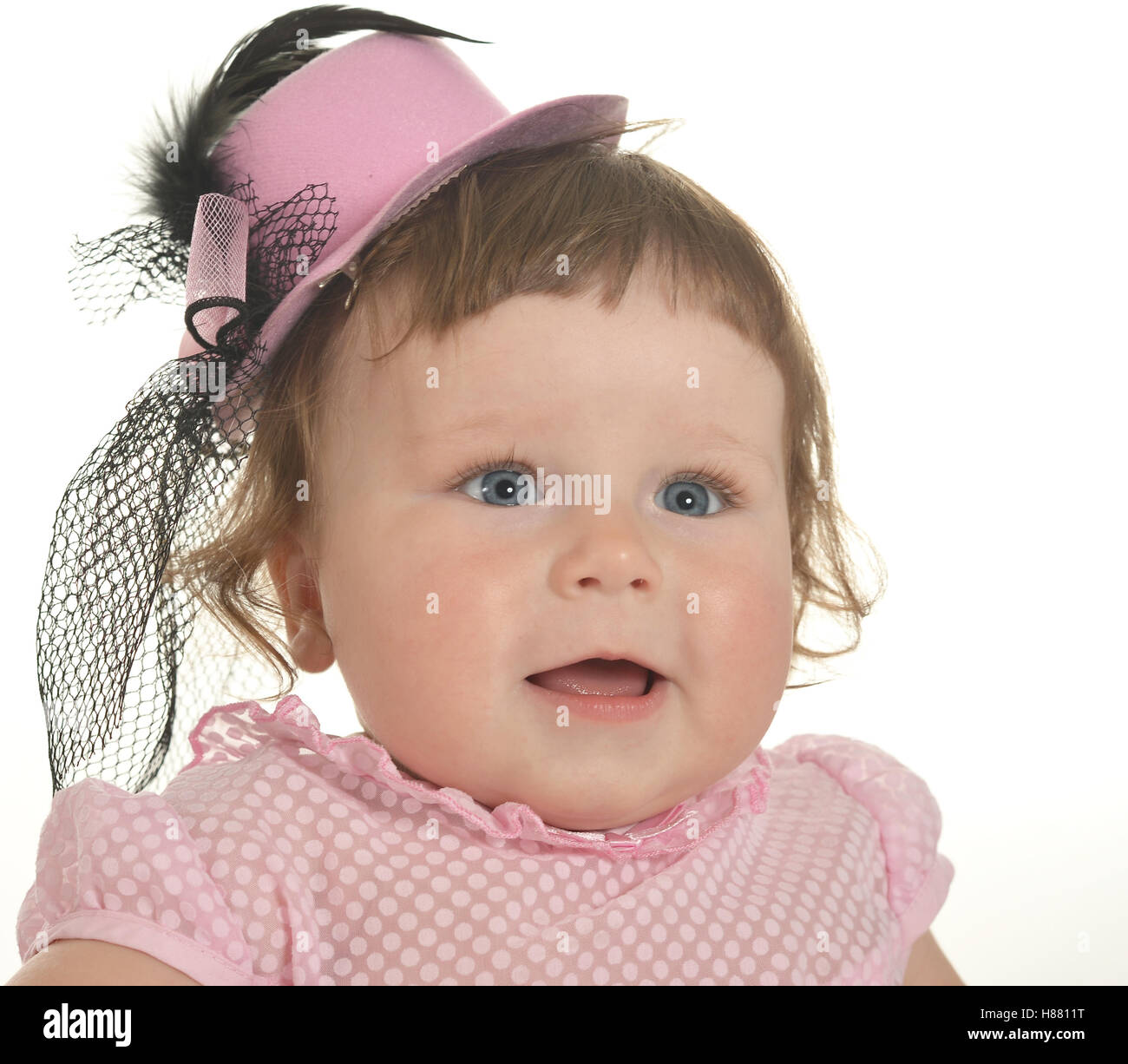 Adorable baby girl in pink clothes Stock Photo - Alamy
