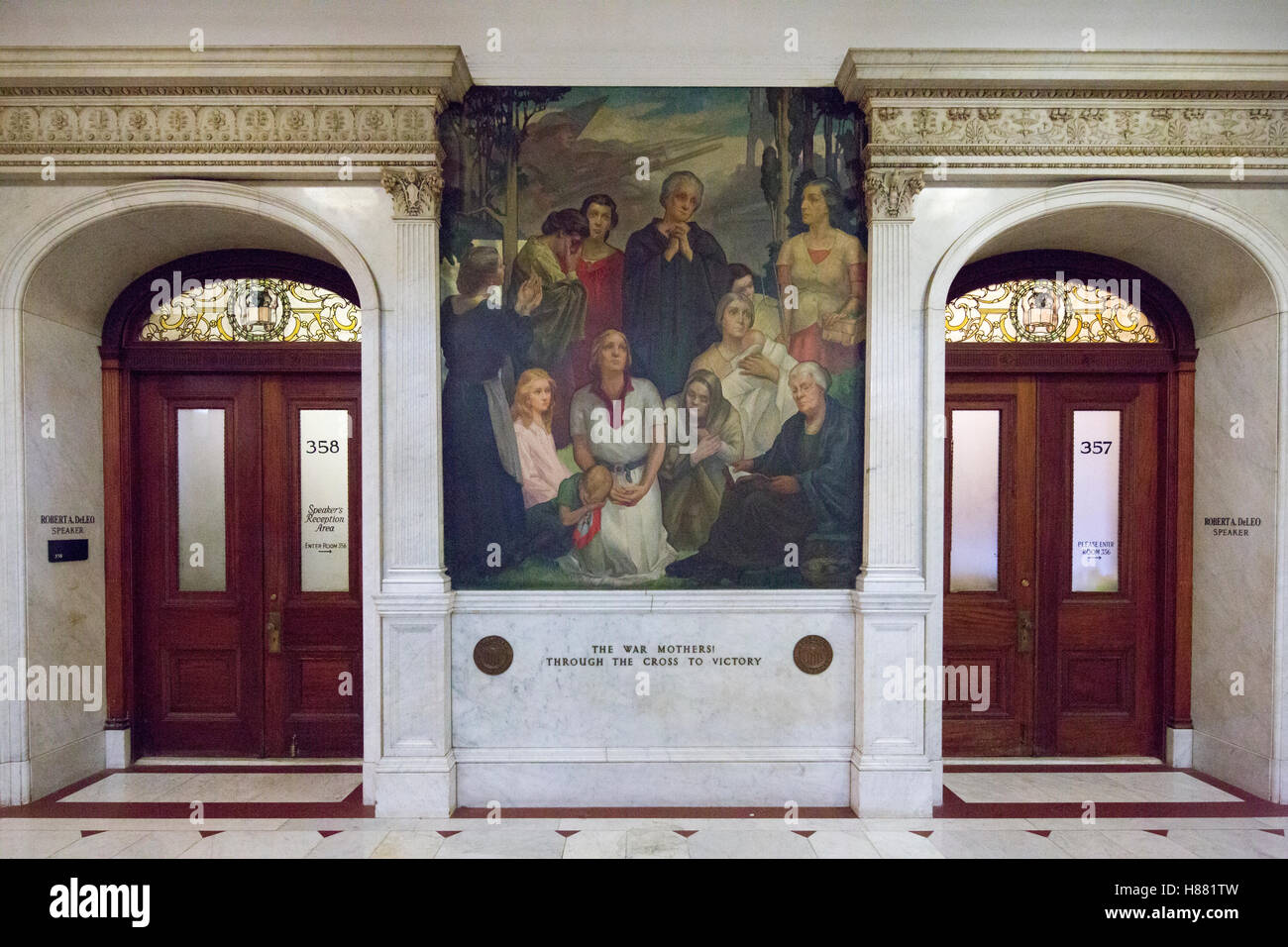 The War Mothers painting in the Nurses Hall, Massachusetts State House, Boston, MA, USA, USA Stock Photo