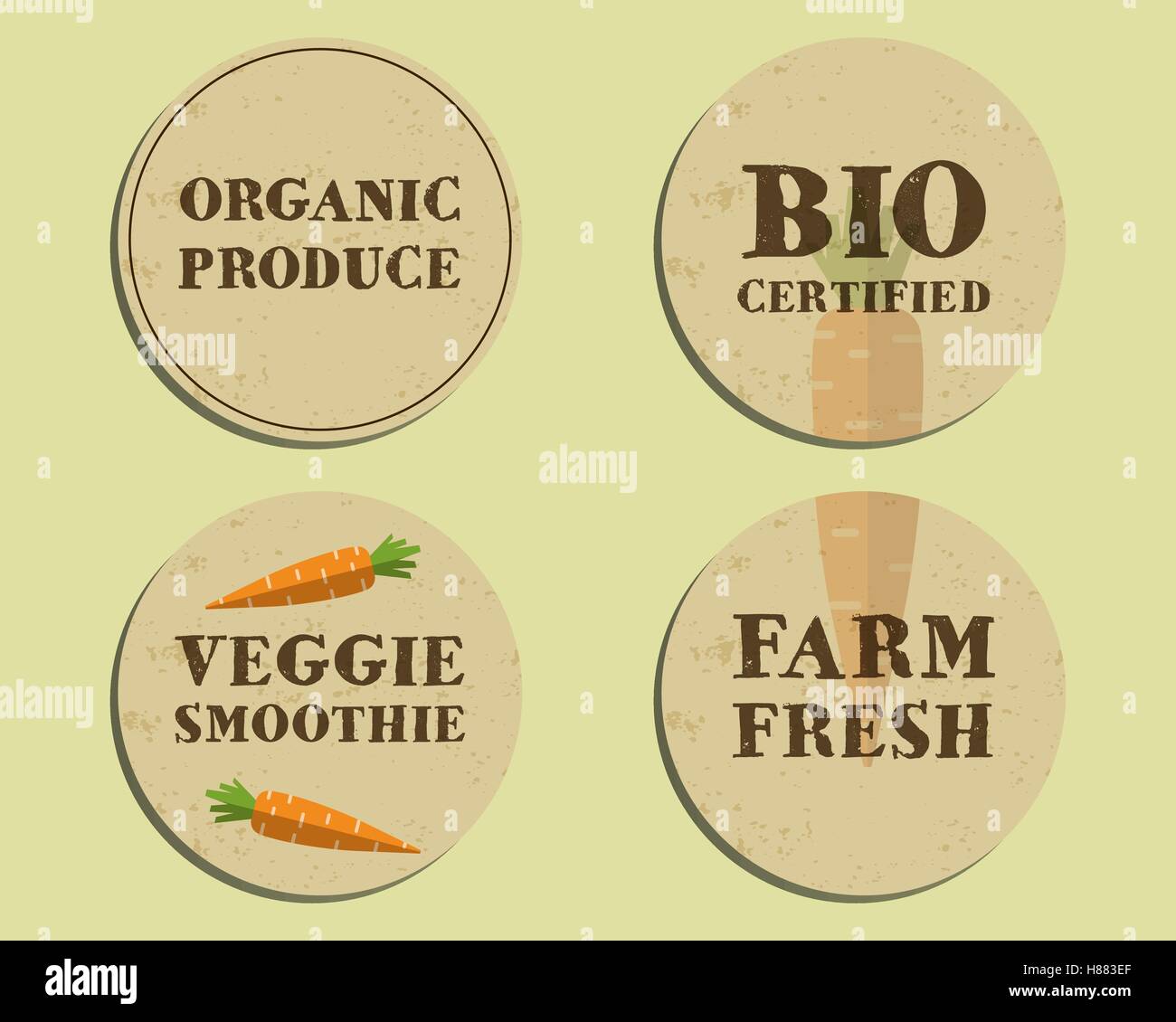 Stylish Farm Fresh label template with carrot. Mock up design. Retro ...