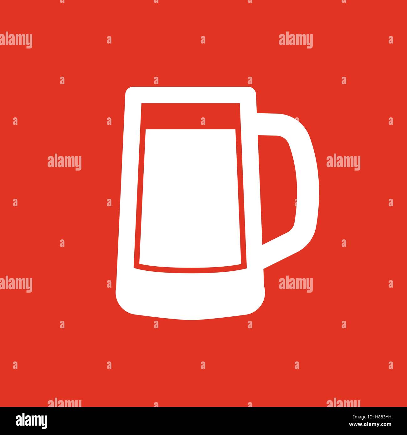 Glass of beer icon. Beer and pub, bar symbol. UI. . Logo. Sign. Flat design. App.Stock vector