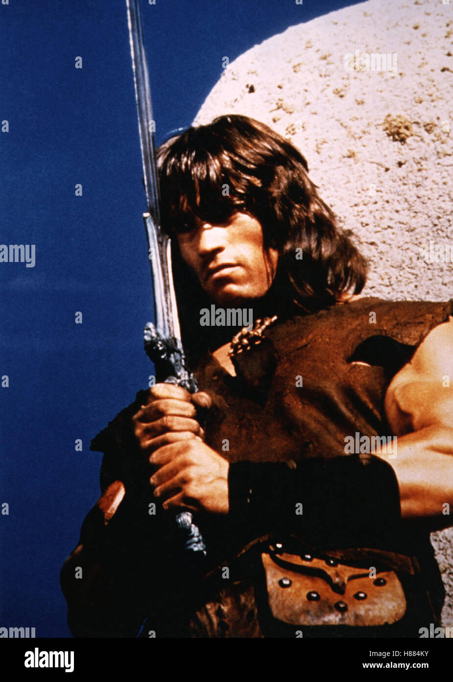 Conan - Der Barbar, (CONAN THE BARBARIAN) USA 1981, Regie: John Milius, ARNOLD SCHWARZENEGGER Stichwort: Schwert Stock Photo