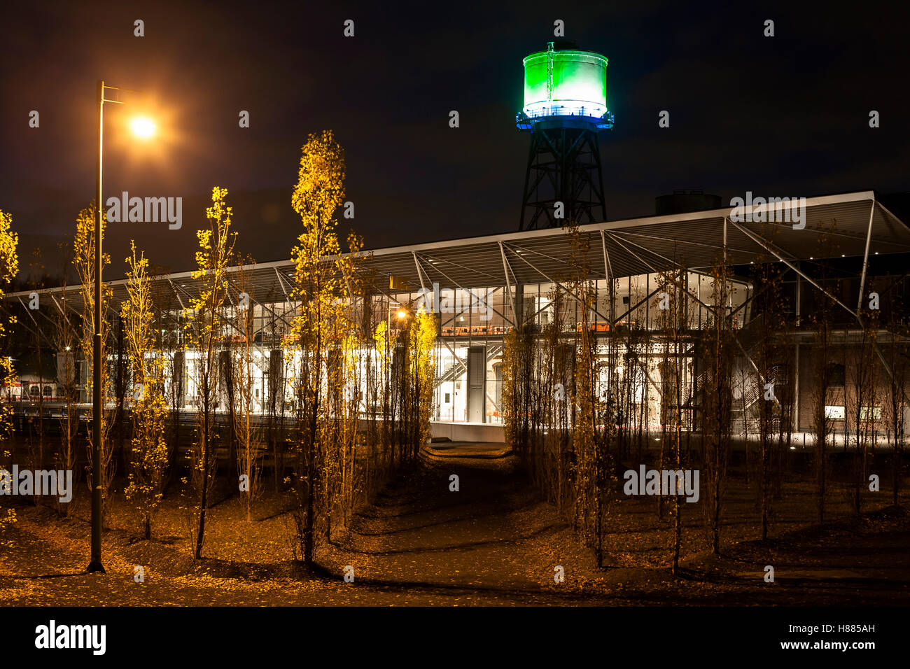 Germany, Ruhr area, Bochum, the Century Hall and the water tower, the Century hall is venue of the Ruhrtriennale. Stock Photo