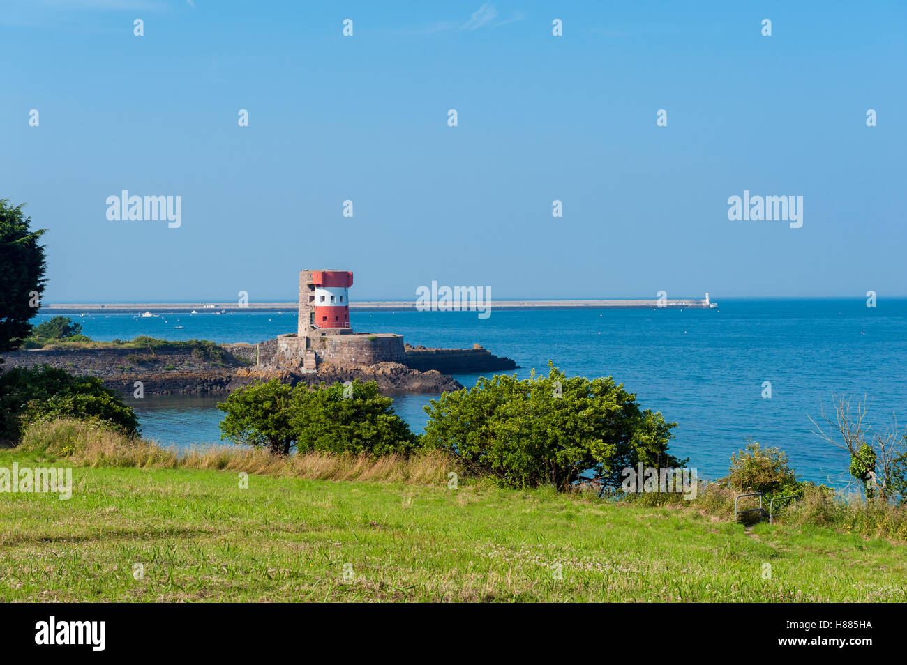 Lighthouse in Saint Martin Jersey Stock Photo Alamy