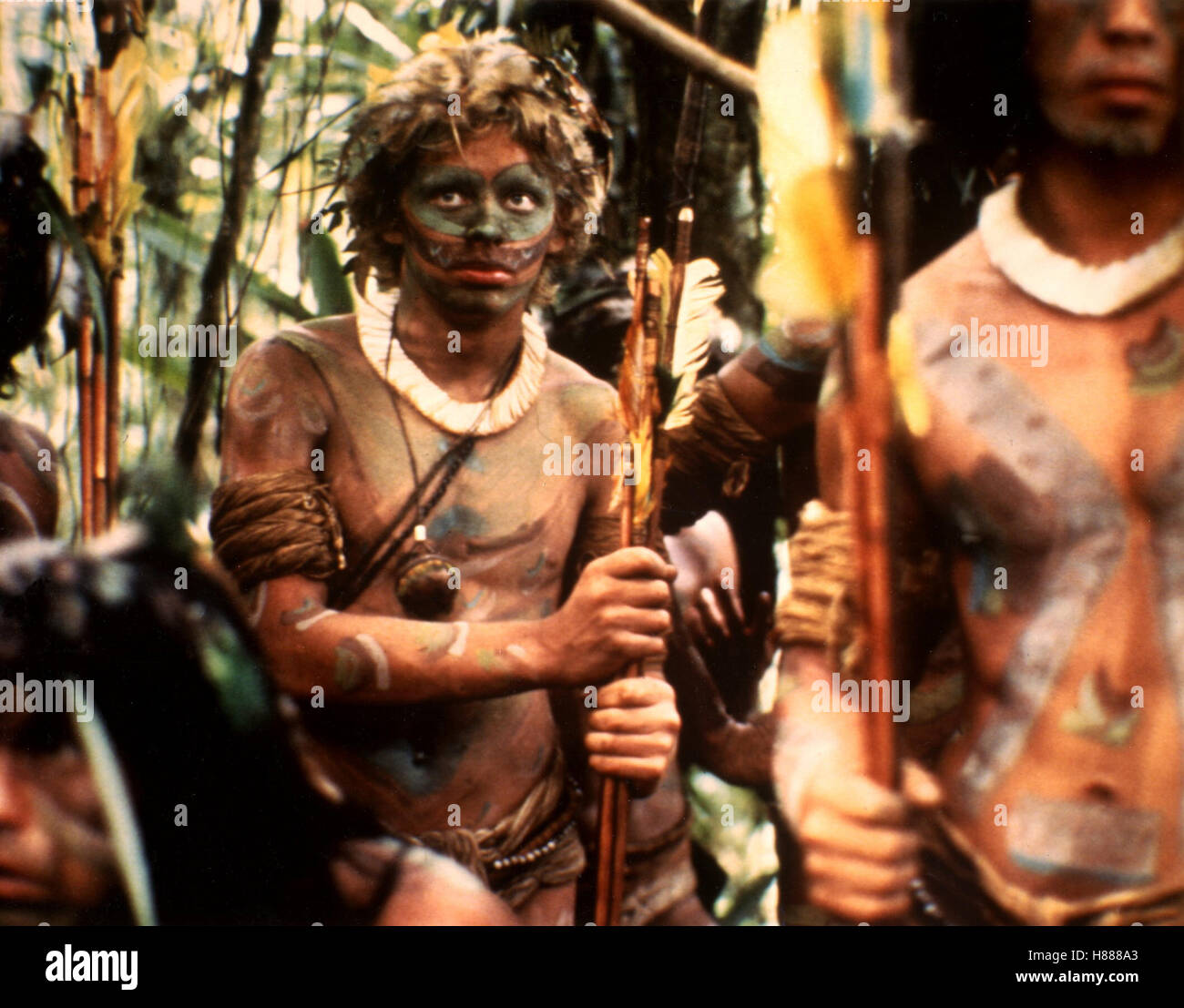Der Smaragdwald, (THE EMERALD FOREST) USA 1985, Regie: John Boorman, CHARLEY BOORMAN, Stichwort: Indianer, Körperbemalung Stock Photo