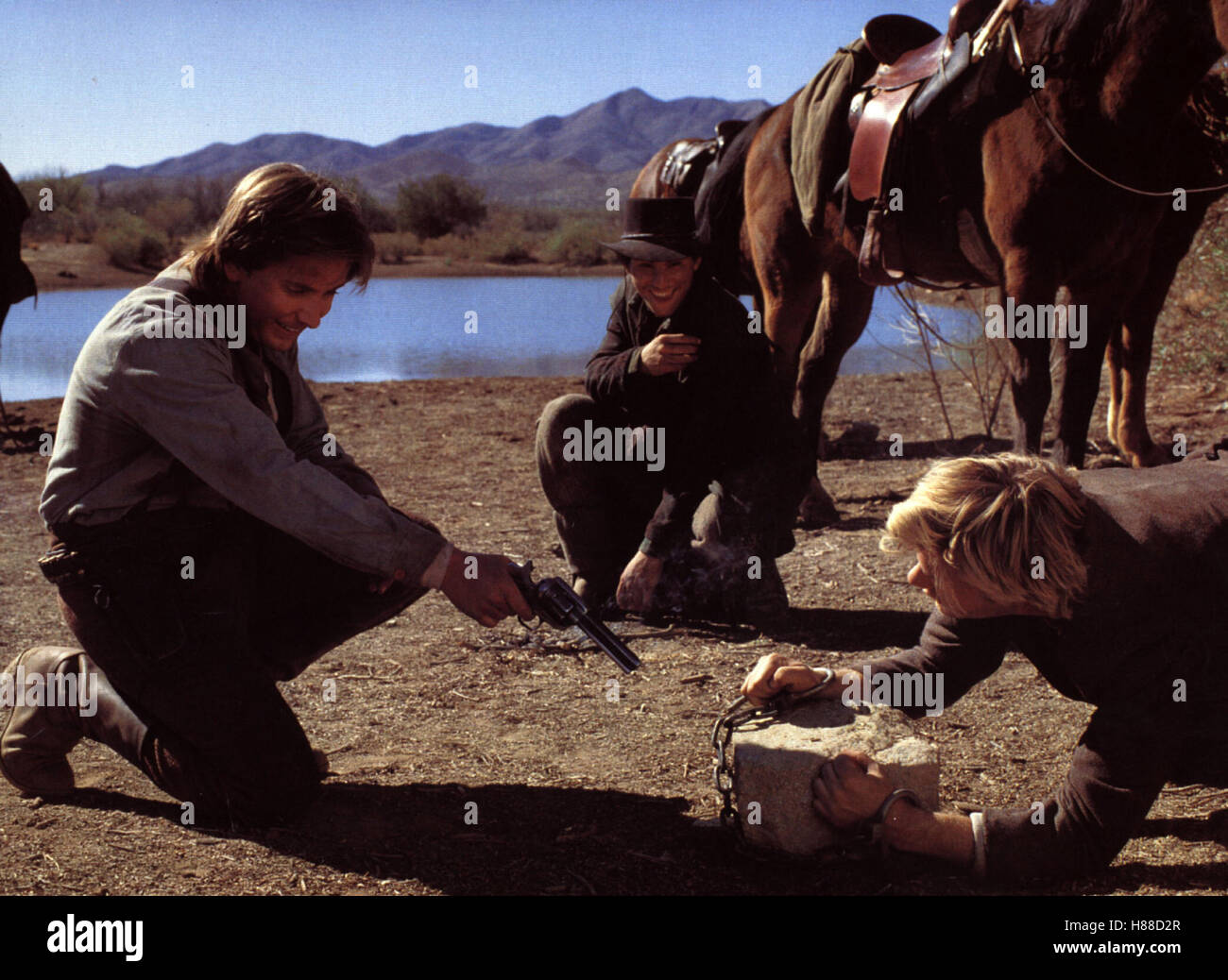 Blaze of Glory - Flammender Ruhm, (YOUNG GUNS II) USA 1989, Regie: Geoff Murphy, EMILIO ESTEVEZ, CHRISTIAN SLATER, KIEFER SUTHERLAND, Stichwort: Revolver Stock Photo