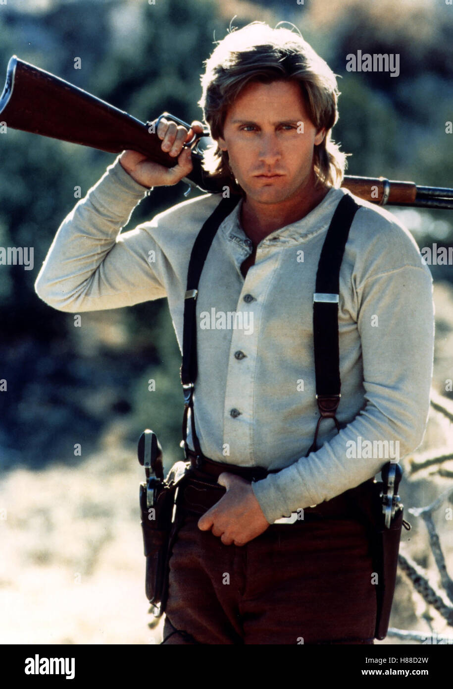 Blaze of Glory - Flammender Ruhm, (YOUNG GUNS II) USA 1989, Regie: Geoff Murphy, EMILIO ESTEVEZ, Stichwort: Hosenträger, Gewehr, Revolvergürtel Stock Photo