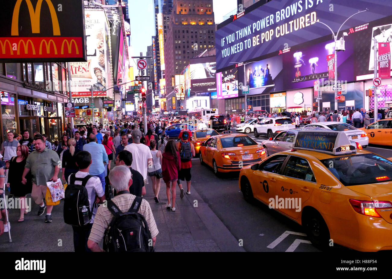 NEW YORK, UNITED STATES. AUGUST 24TH 2016. Tourists in Times Square at