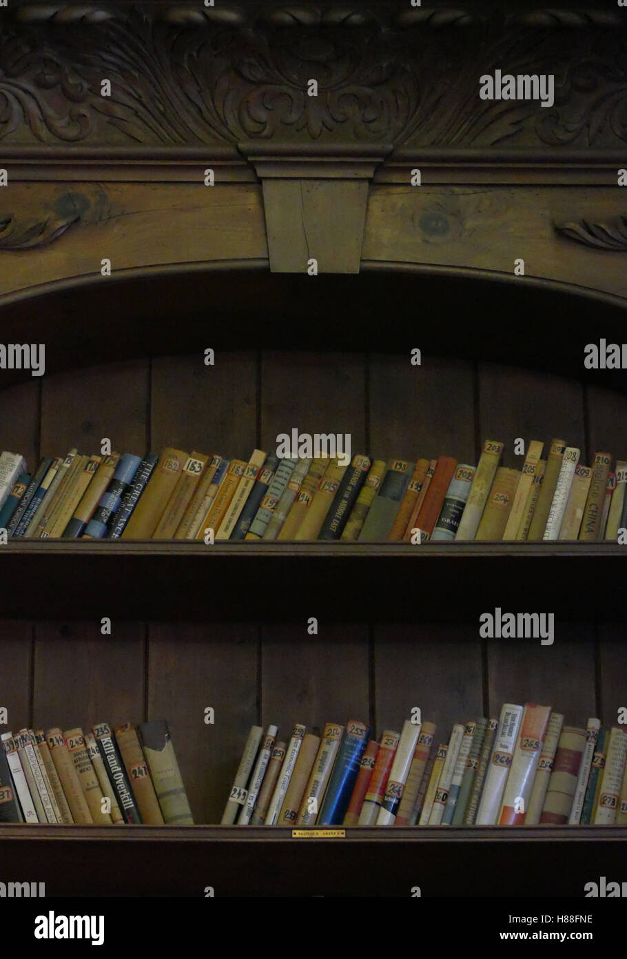 Wooden Book Shelves Old Library High Resolution Stock Photography and