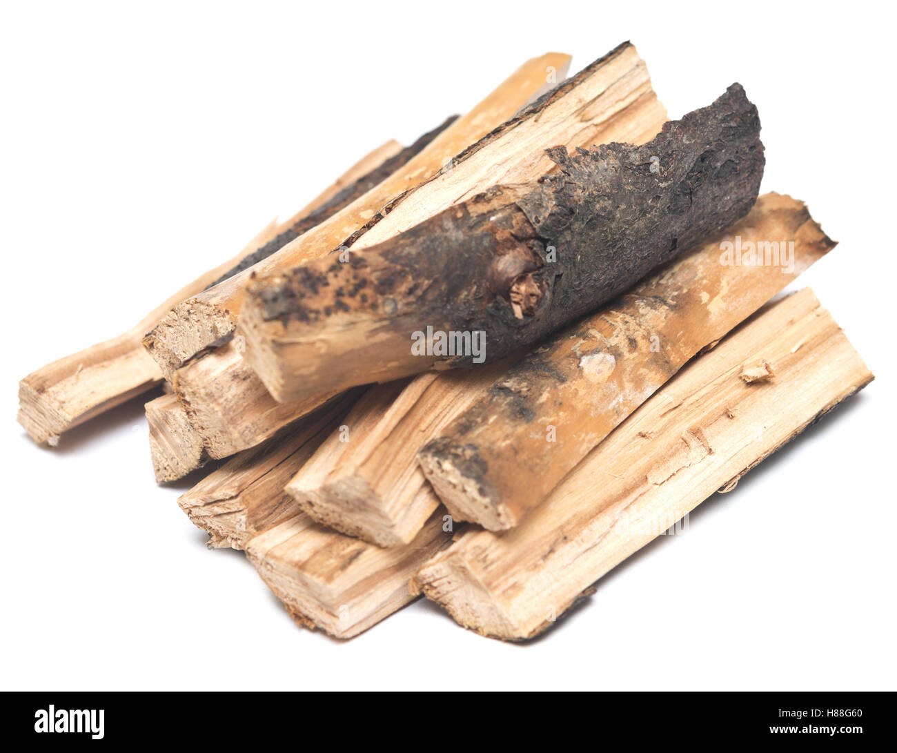 stack of firewood isolated on white background Stock Photo - Alamy