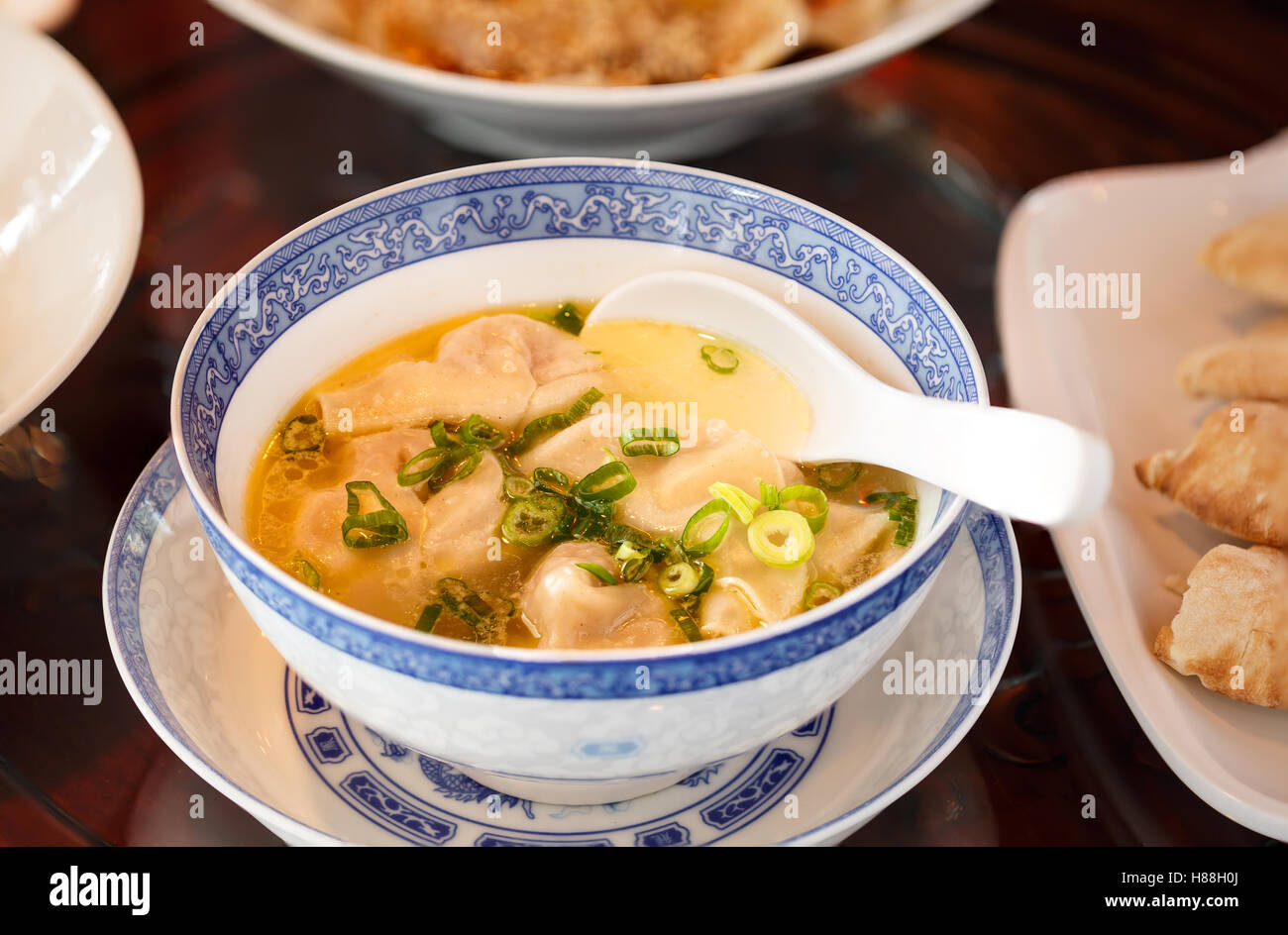 Chicken Wonton Soup Stock Photo Alamy