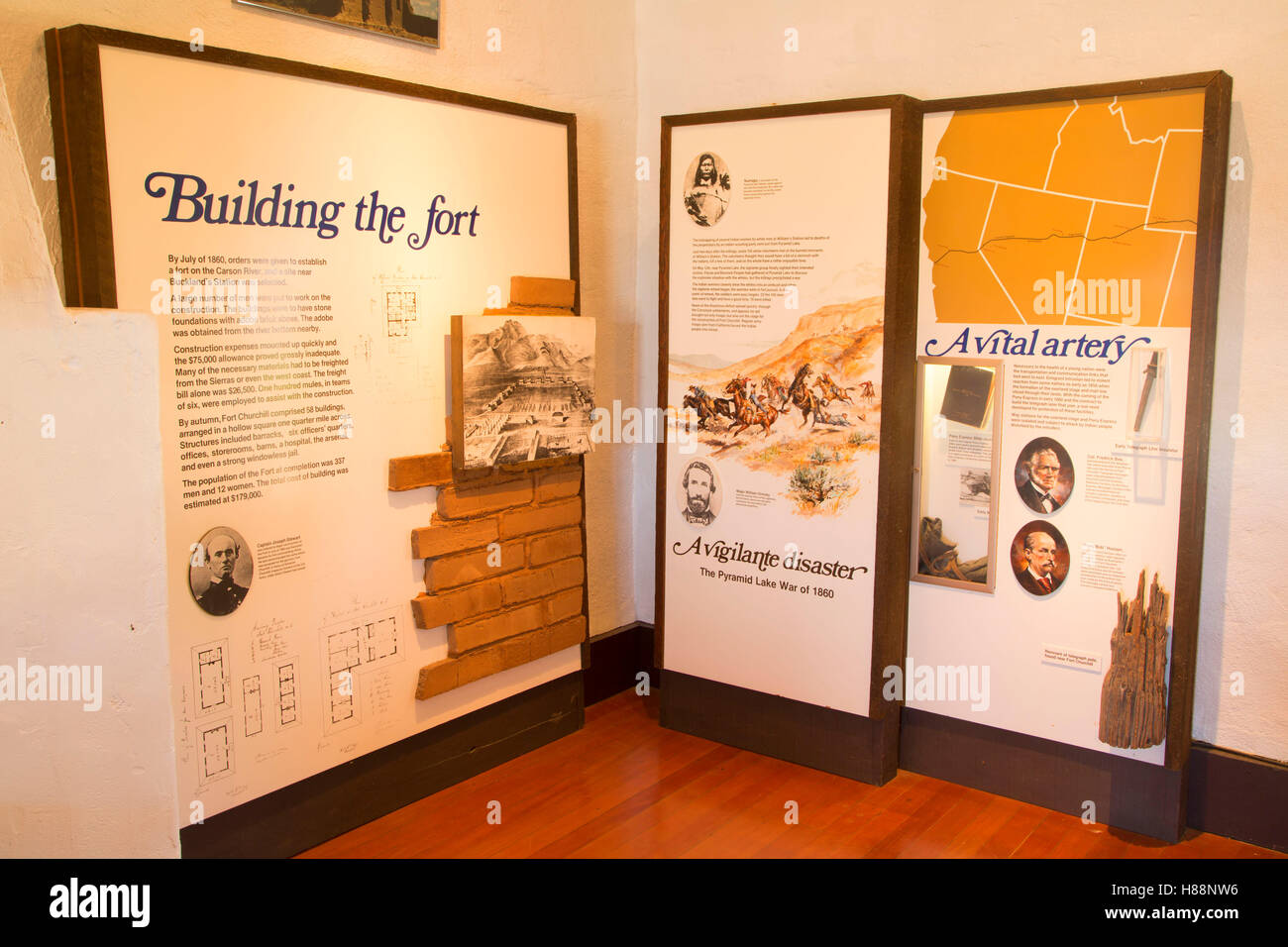 Visitor Center displays, Fort Churchill State Park, Nevada Stock Photo