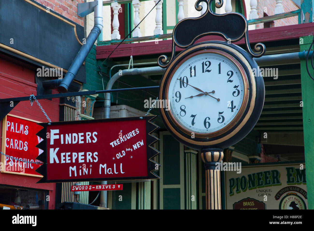 Town clock, Virginia City, Nevada Stock Photo Alamy