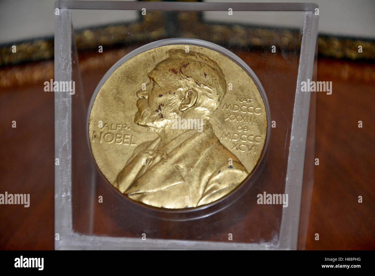 Belgrade, Serbia. October 7th 2016 - Alfred Nobel on the Nobel Prize medal from 1961 year Stock Photo