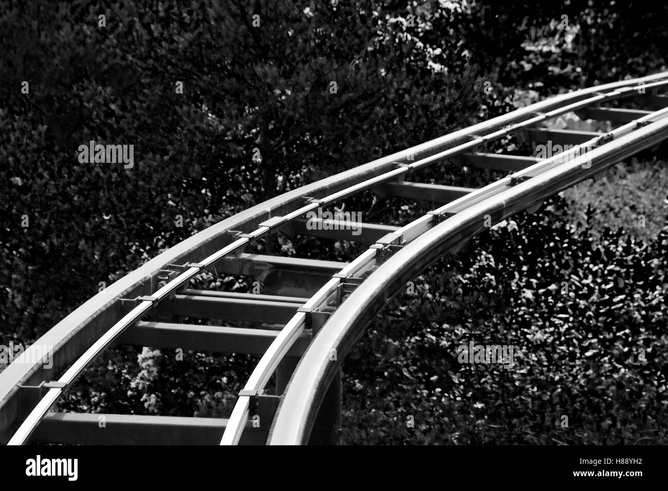 Rollercoaster track at Legoland, Windsor, London Stock Photo