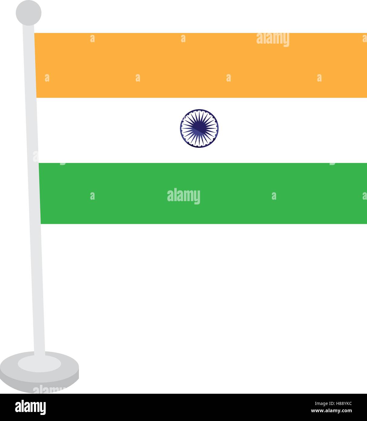 Isolated Indian flag on a white background, Vector illustration Stock ...