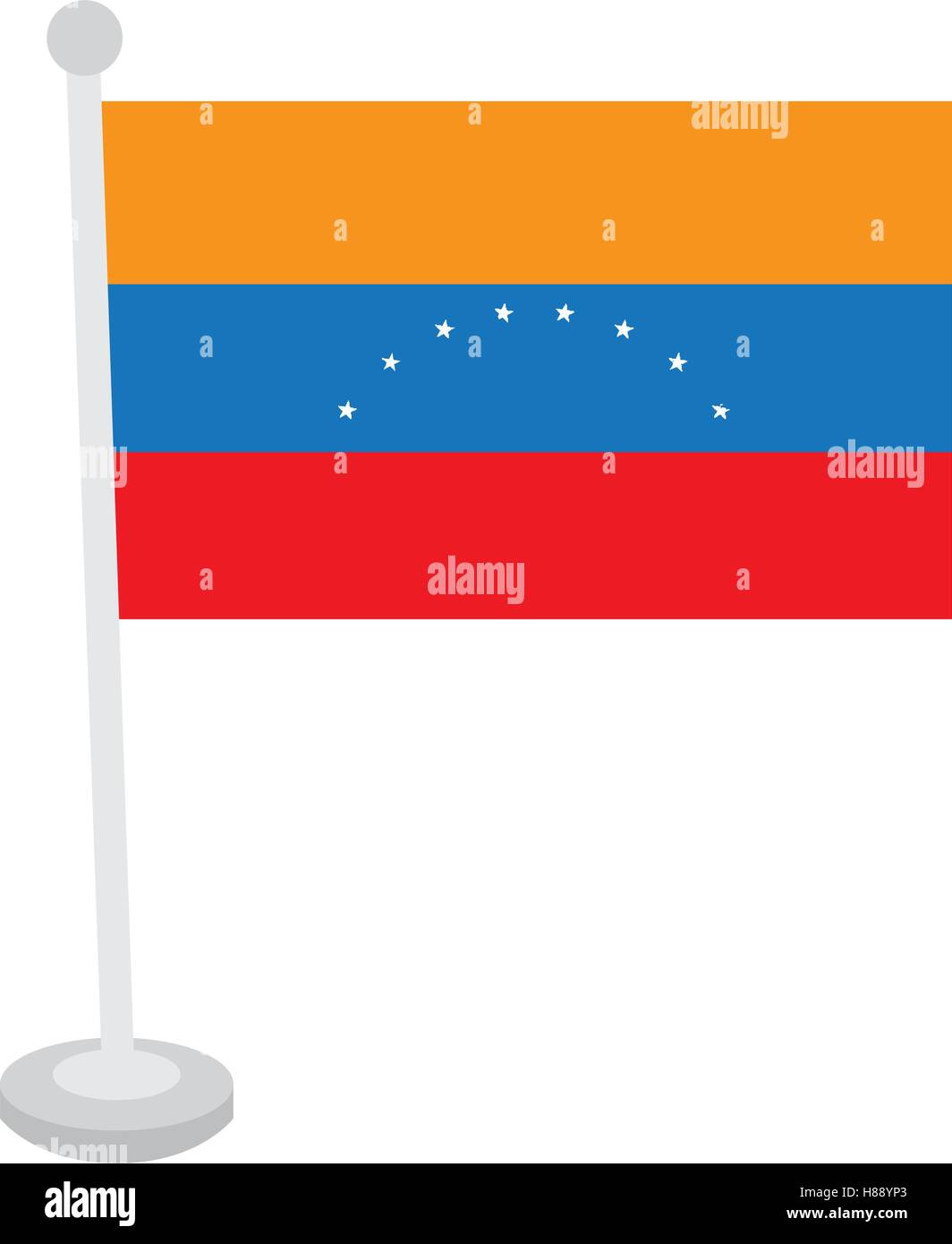 Isolated Venezuelan flag on a white background, Vector illustration ...