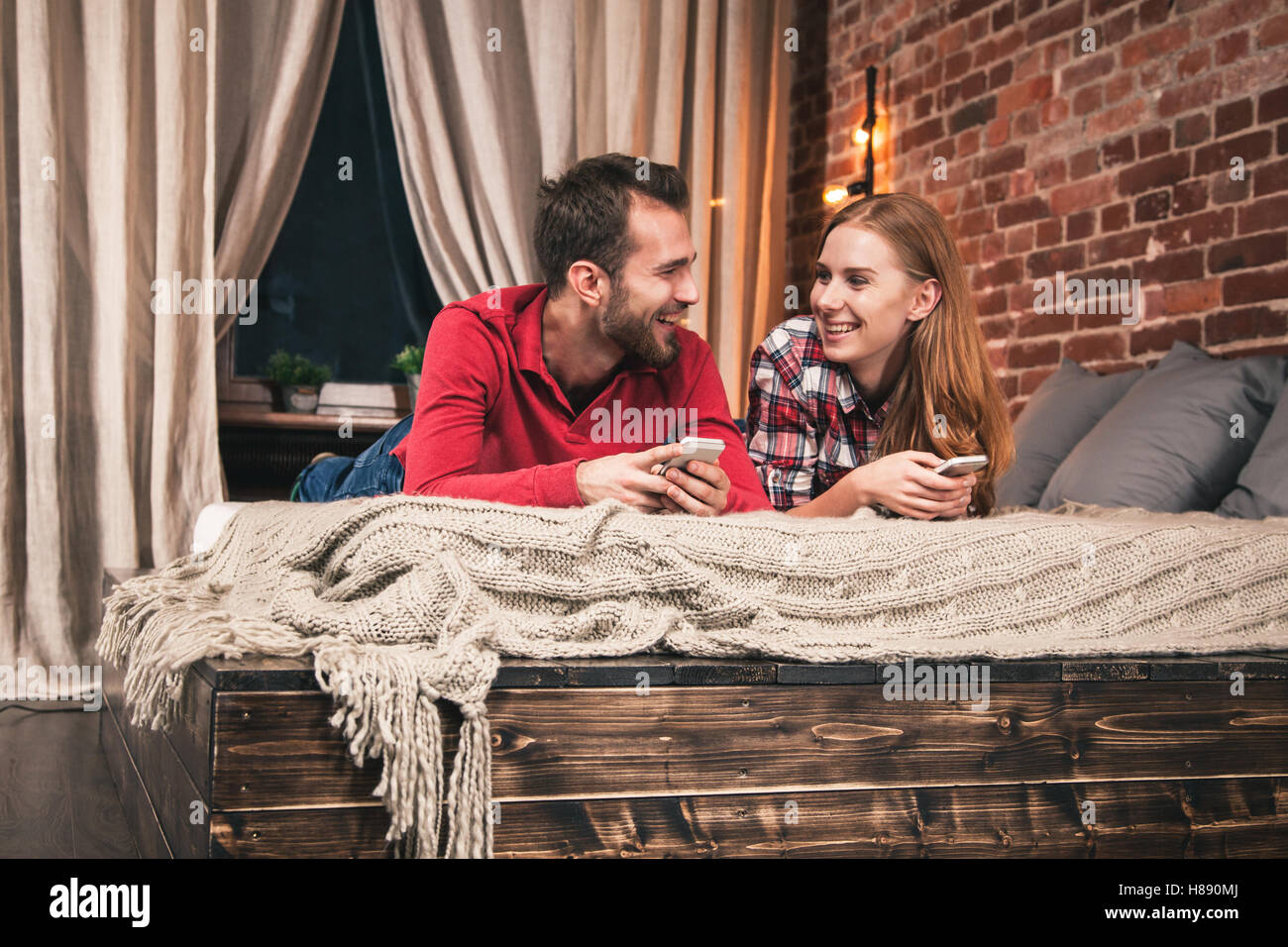 Young couple at home Stock Photo