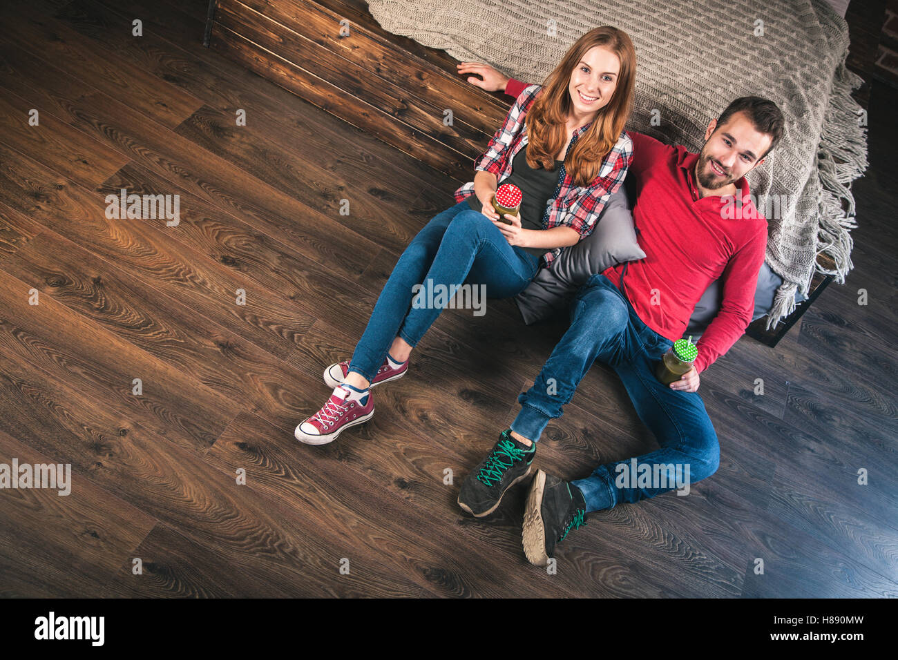 Young couple at home Stock Photo