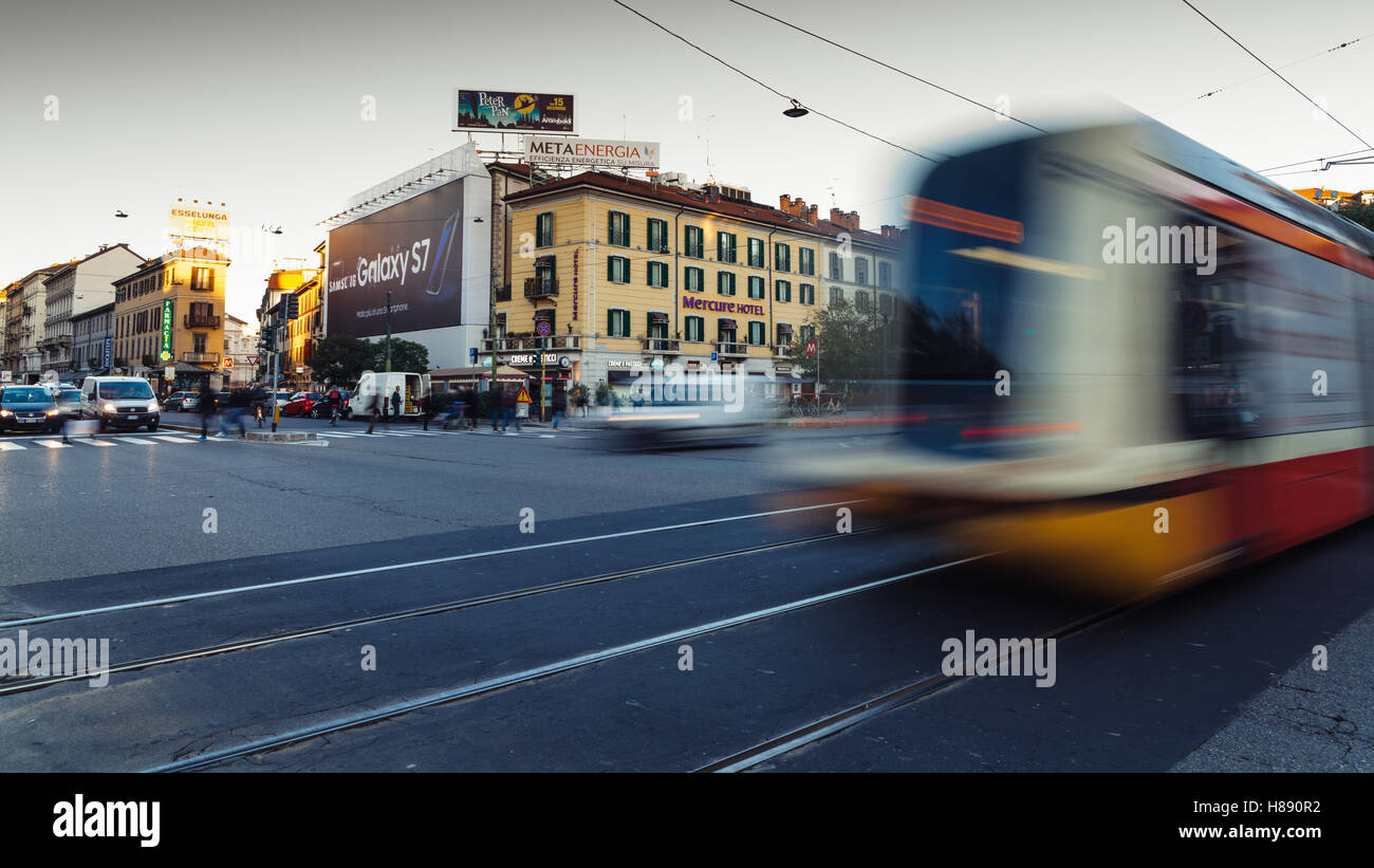 A street view of Corso Buenos Aires (Porta Venezia) in Milan, Italy Stock Photo