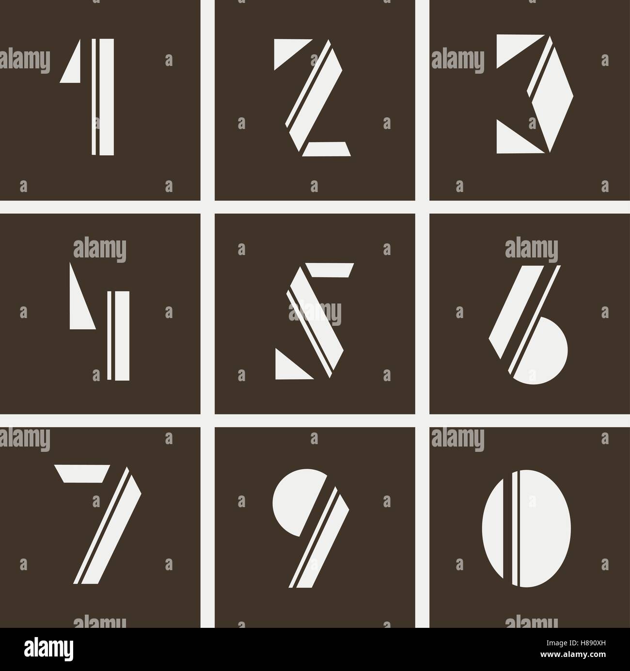 abstract alphabet. Letters of geometric shapes and lines Stock Vector ...
