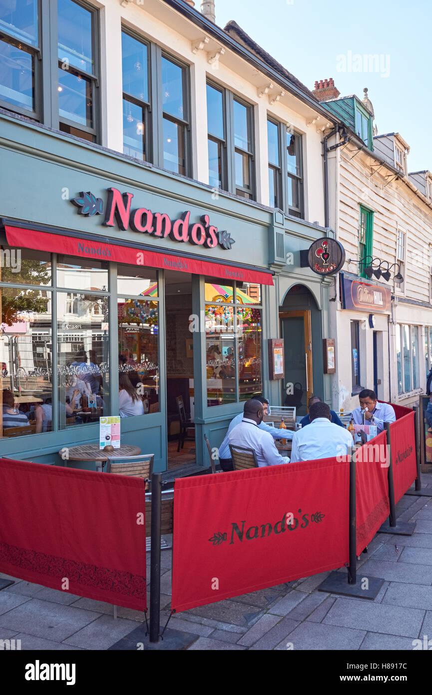 Nando's restaurant, London England United Kingdom UK Stock Photo