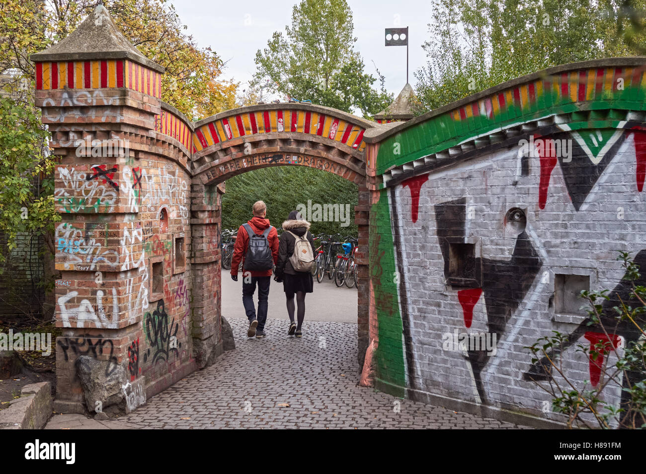 Freetown Christiania in Copenhagen, Denmark Stock Photo