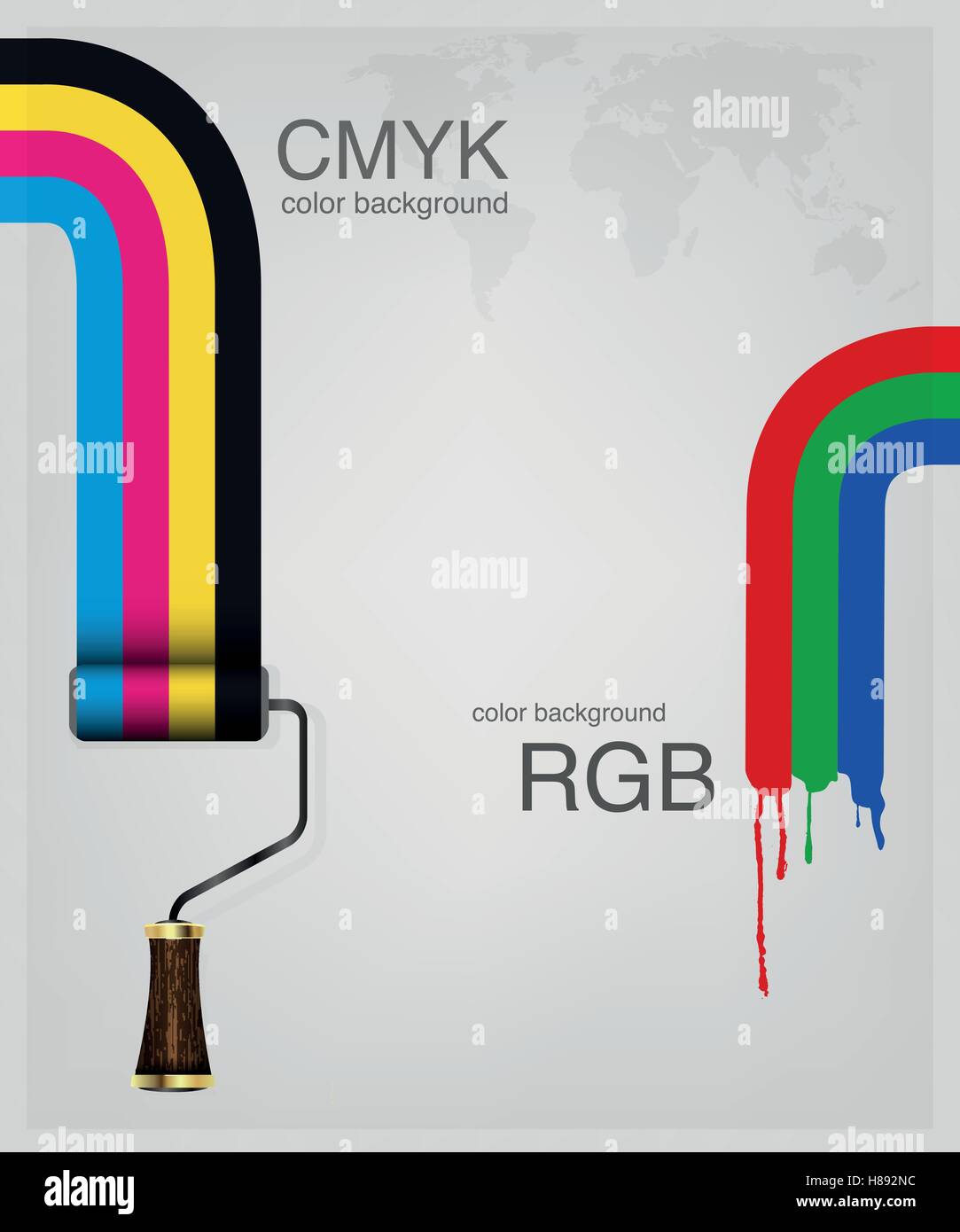 CMYK and RGB vector . Print colors paint-roller Stock Vector Image ...