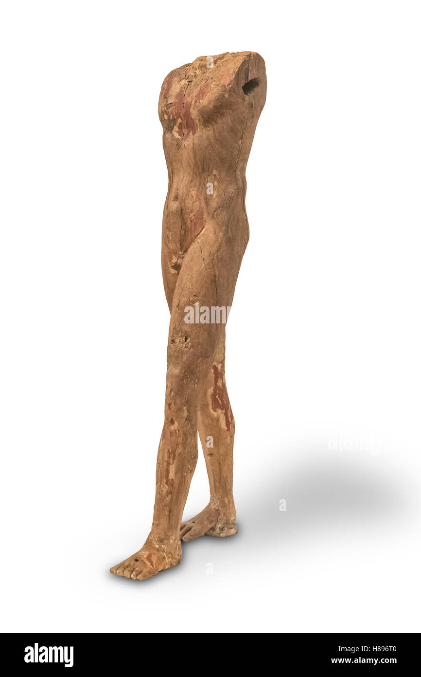 Ka Statue.A wooden figure of a Egyptian man,Old Kingdom Dynasty 5, 2494-2345 B.C.E. Stock Photo