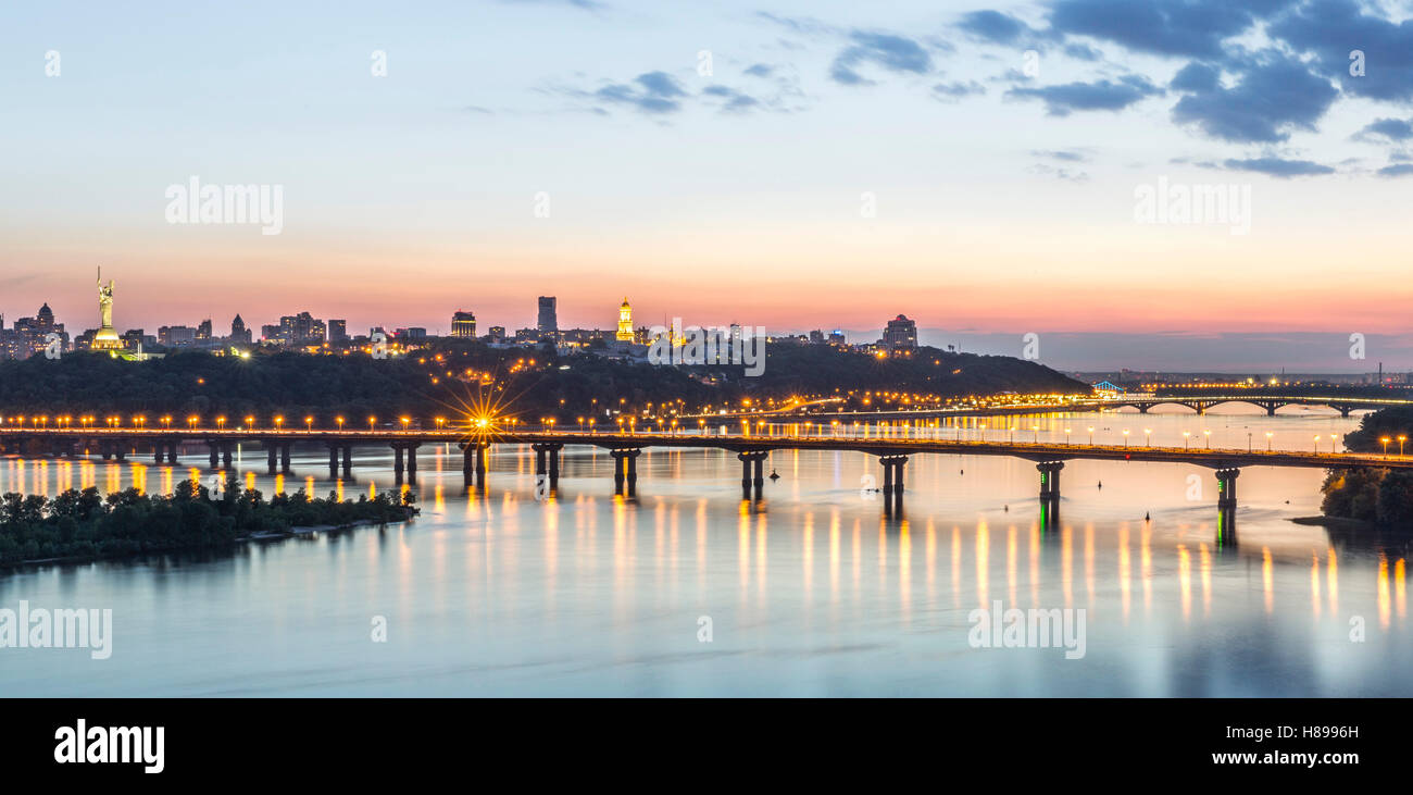 Sunset in Kyiv, Ukraine Stock Photo