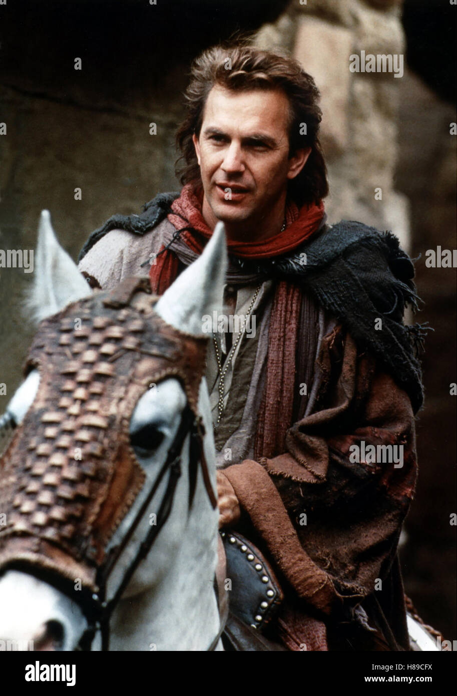 Robin Hood - König der Diebe, (ROBIN HOOD: PRINCE OF THIEVES) USA 1991, Regie: Kevin Reynolds, KEVIN COSTNER, Stichwort: Reiter Stock Photo