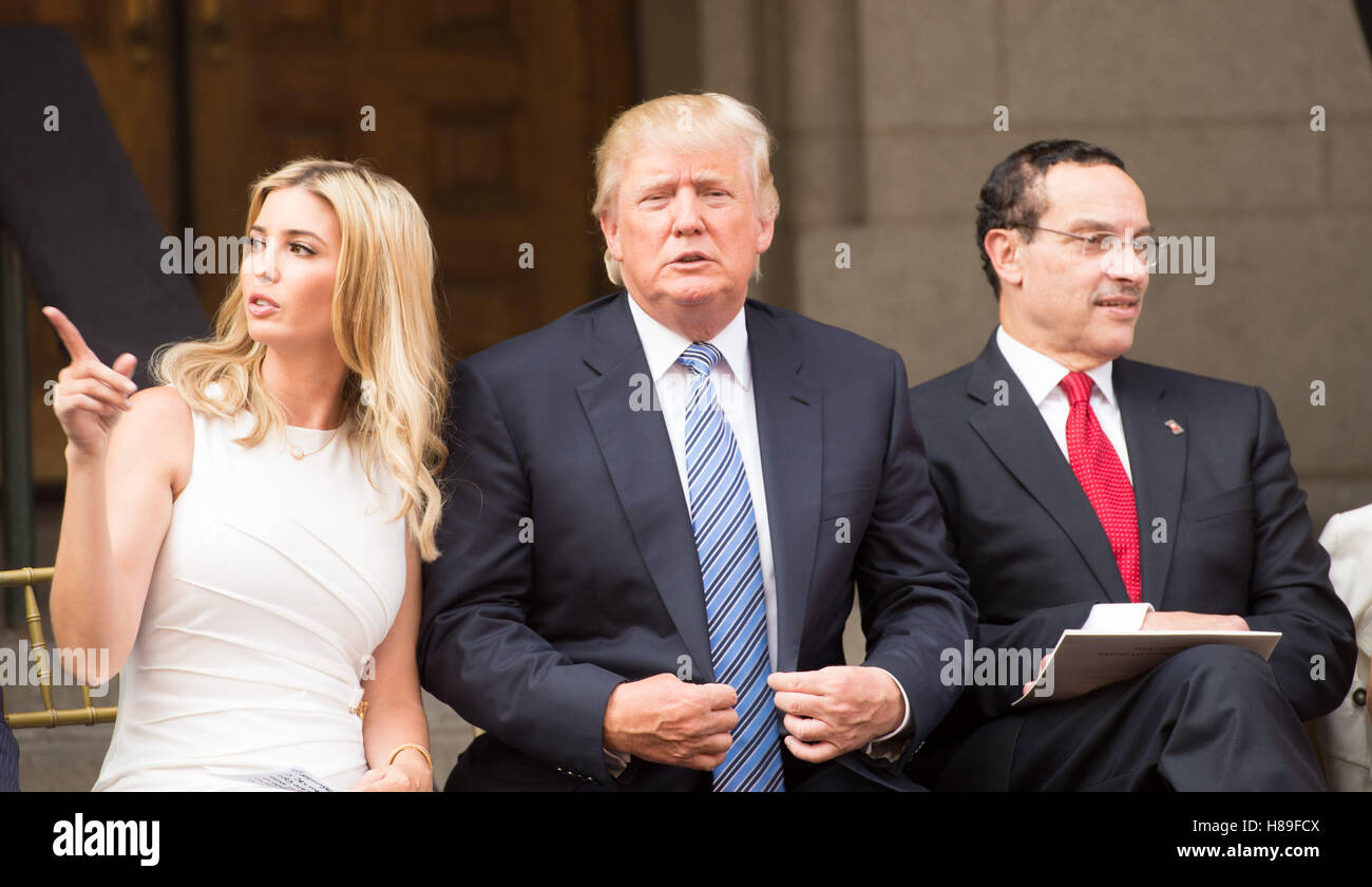 WASHINGTON, DC - JULY 23: Ivanka Trump, Donald Trump and Mayor Vincent Gray at groundbreaking ceremony for the Trump International Hotel on July 23, 2014 in Washington, D.C. Photo Credit: RTNMelvin/MediaPunch Stock Photo