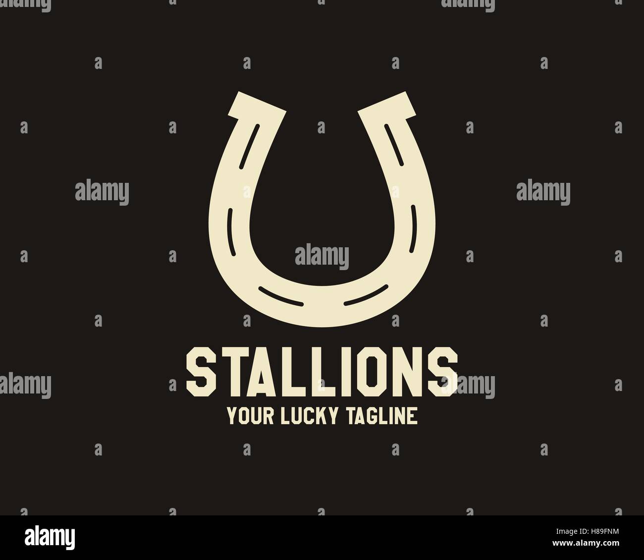 Vector American football lucky horseshoe labels set. Unusual sports