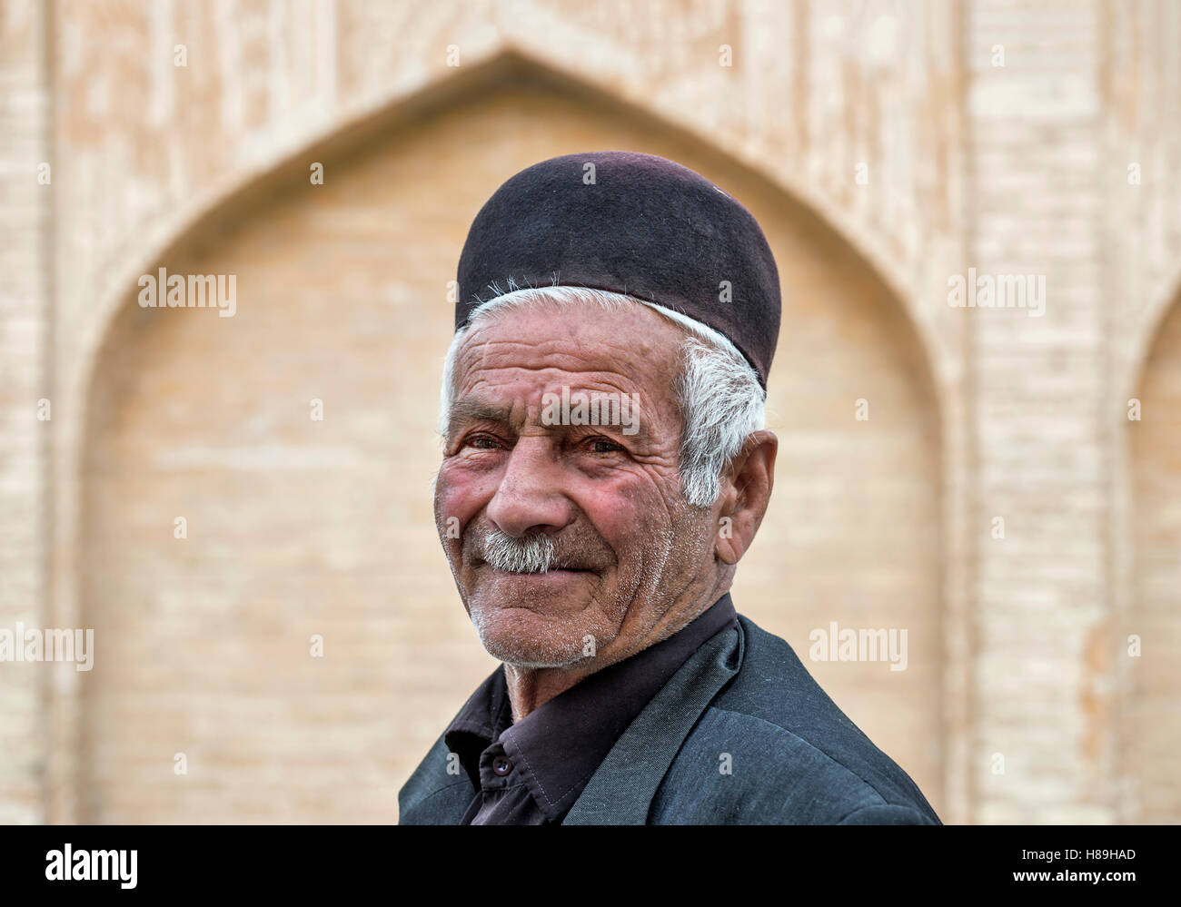 Portrait of an Iranian man Si-o Seh bridge Esfahan Iran Stock Photo