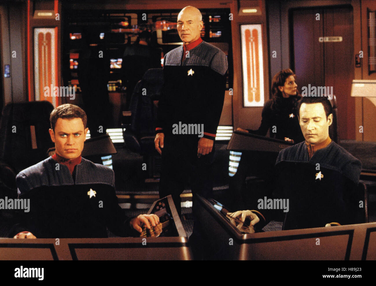 Star Trek - Der erste Kontakt, (STAR TREK: FIRST CONTACT) USA 1996, Regie: Jonathan Frakes, JONATHAN FRAKES, PATRICK STEWART, BRENT SPINER Stock Photo