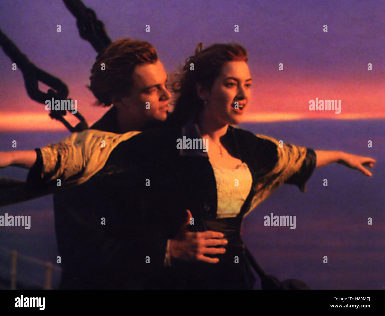 Titanic, (TITANIC) USA 1997, Regie: James Cameron, LEONARDO DI CAPRIO, KATE WINSLET, Stichwort: Sonnenuntergang Stock Photo