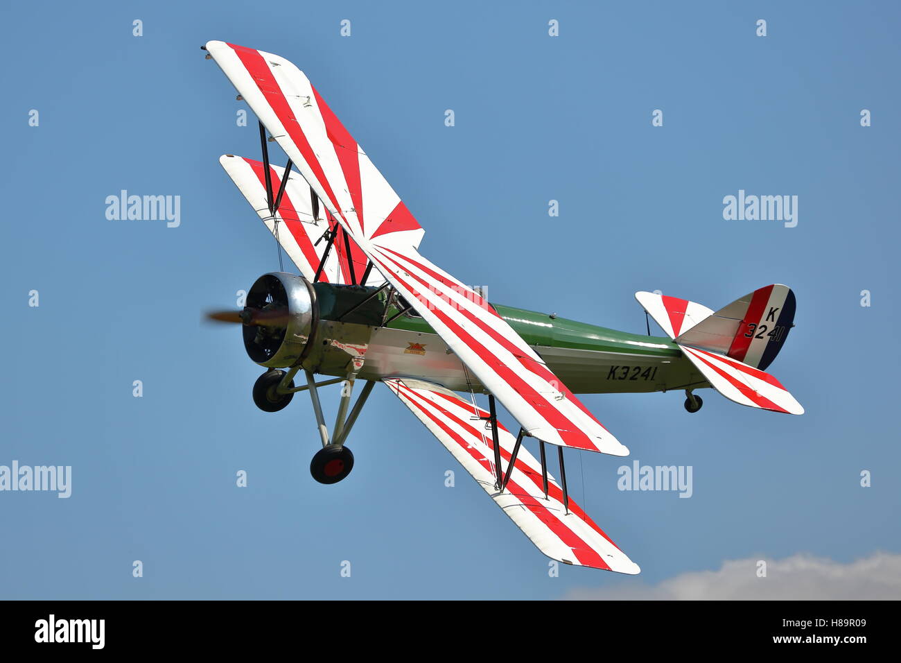 Shuttleworth Collection's Avro 621 Tutor G-AHSA at an Air Show at Old Warden, UK Stock Photo