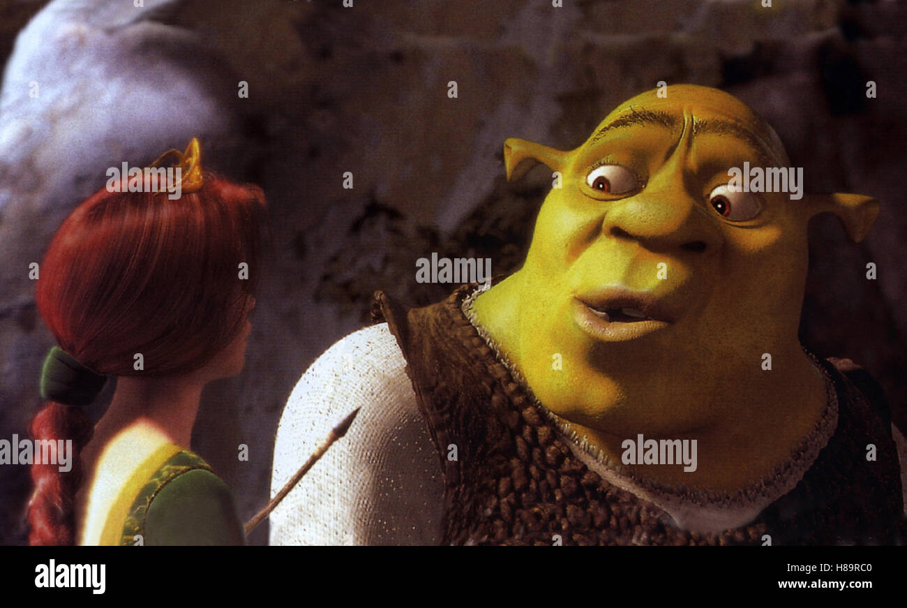 Shrek - Der tollkühne Held, (SHREK) USA 2001, Regie: Andrew Adamson, Vicky Jenson, Szene mit Princess Fiona und Shrek Stock Photo