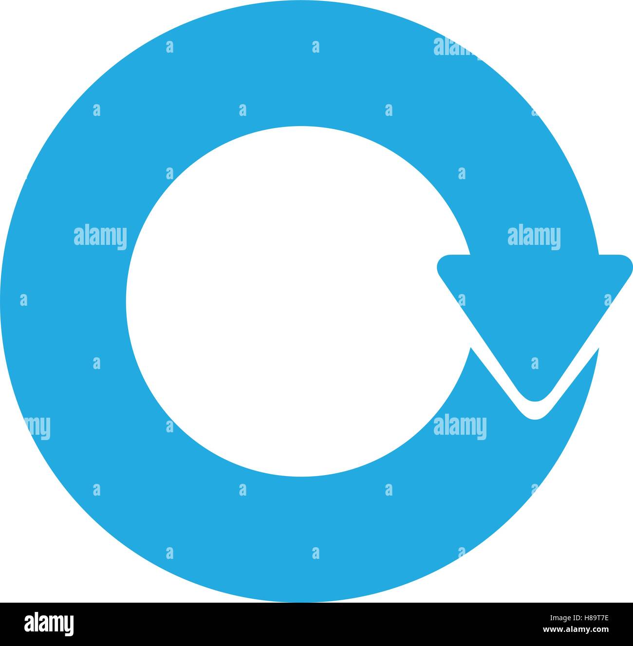 blue arrows in circle shape icon over white background. vector ...