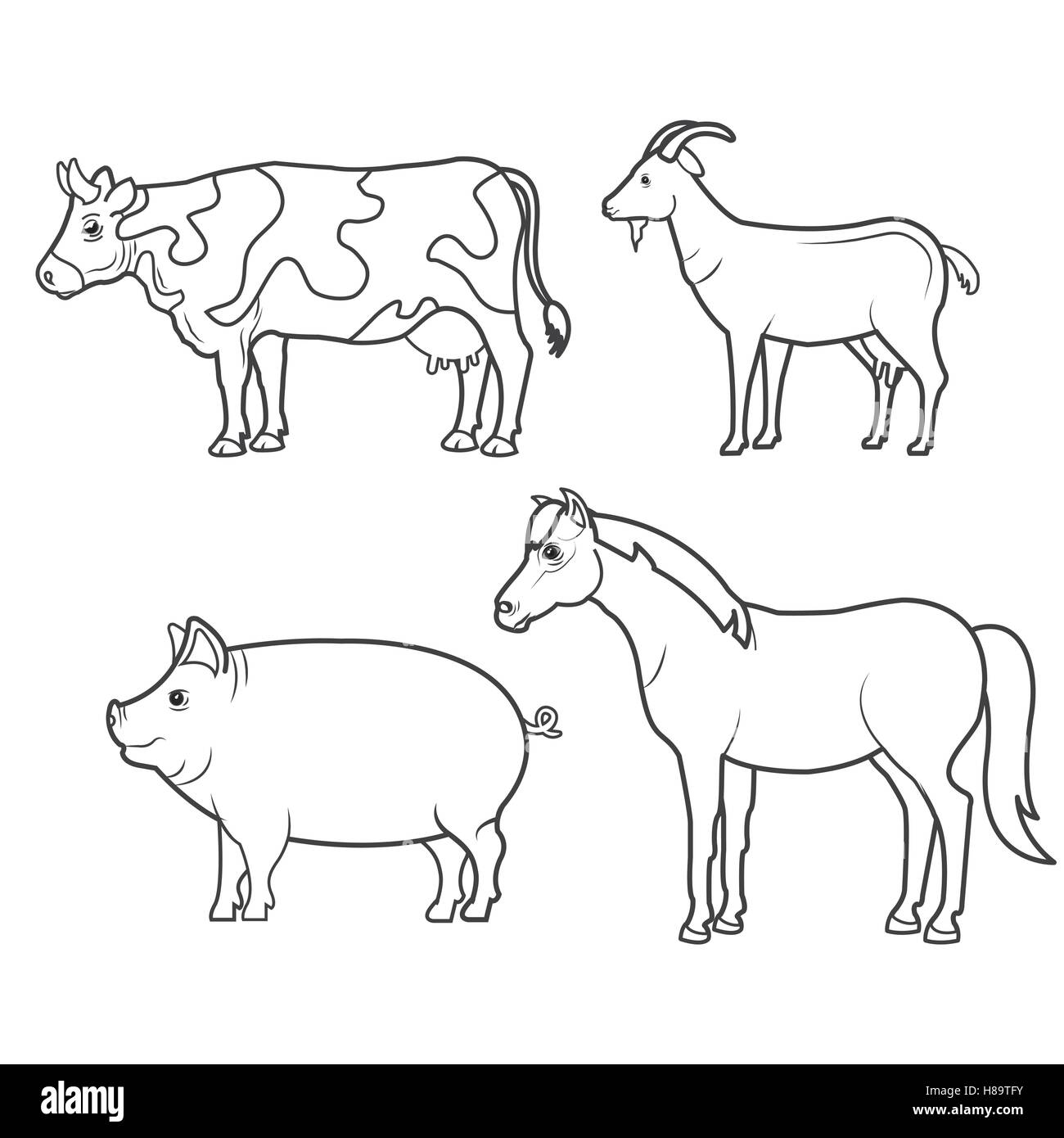 animals farm domestic icon Stock Vector Image & Art - Alamy
