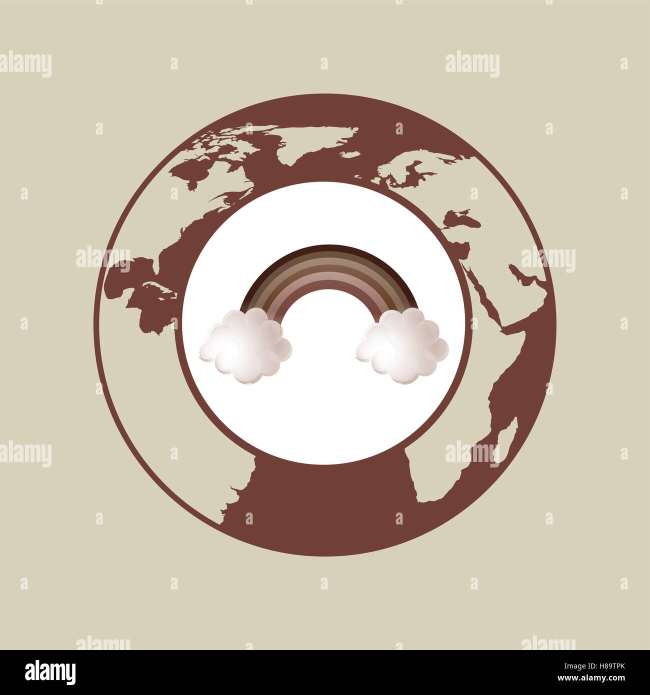 weather forecast globe rainbow cloud icon graphic vector ilustration ...