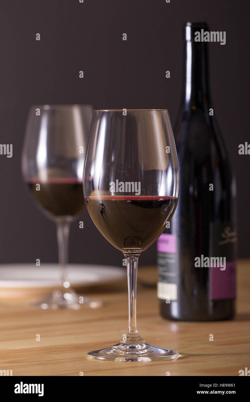 Wine glasses bottle, red wine Stock Photo Alamy