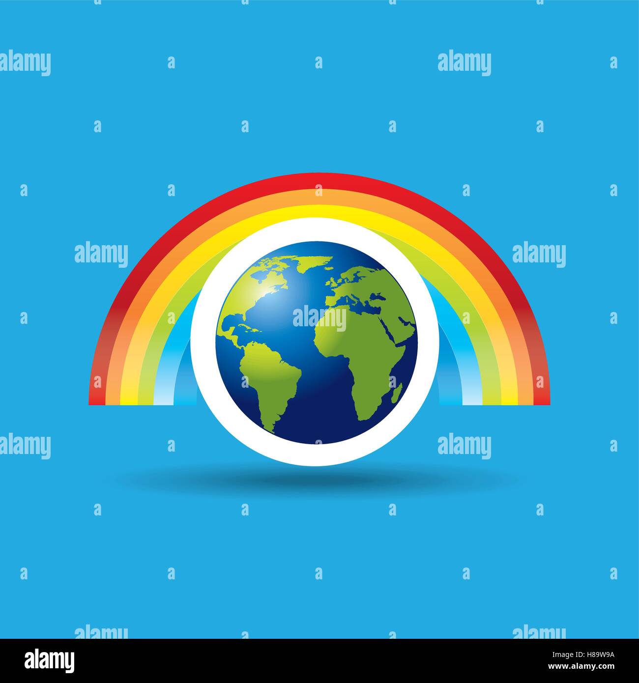 globe earth weather meteorology rainbow vector illustration eps 10 ...