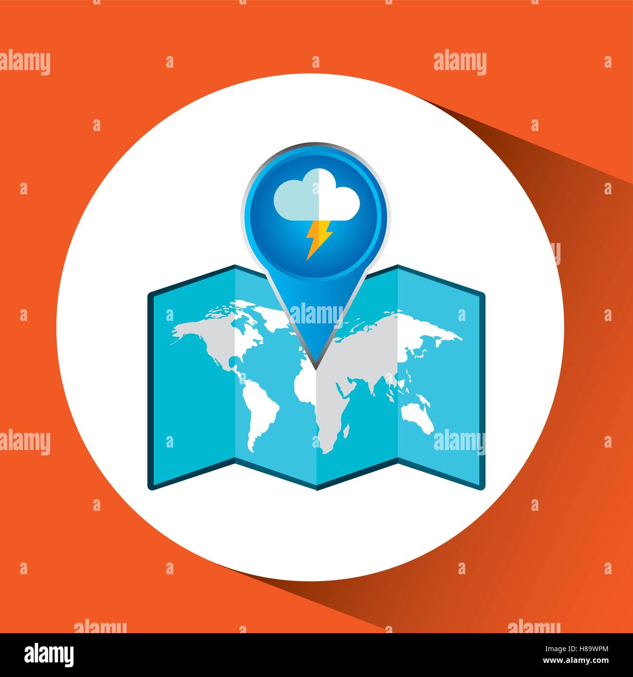 signal weather. cloud lightning pin design vector illustration eps 10 ...