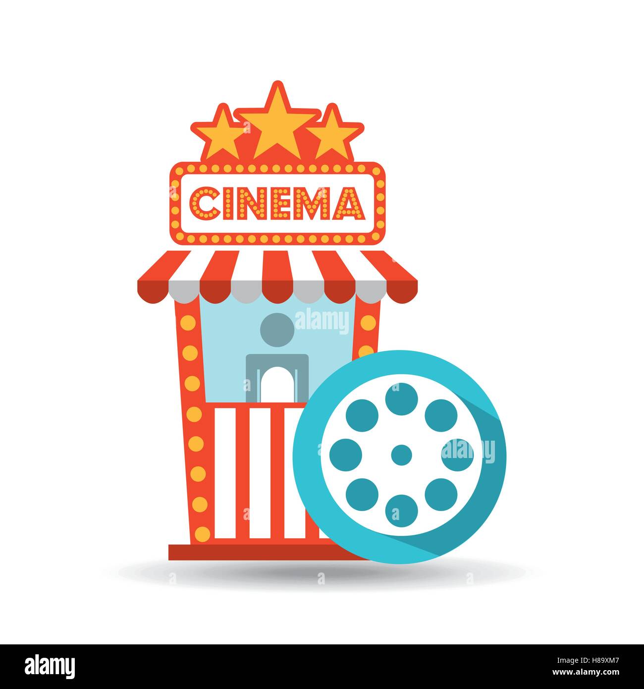 cinema movie ticket office. film reel graphic vector illustration eps