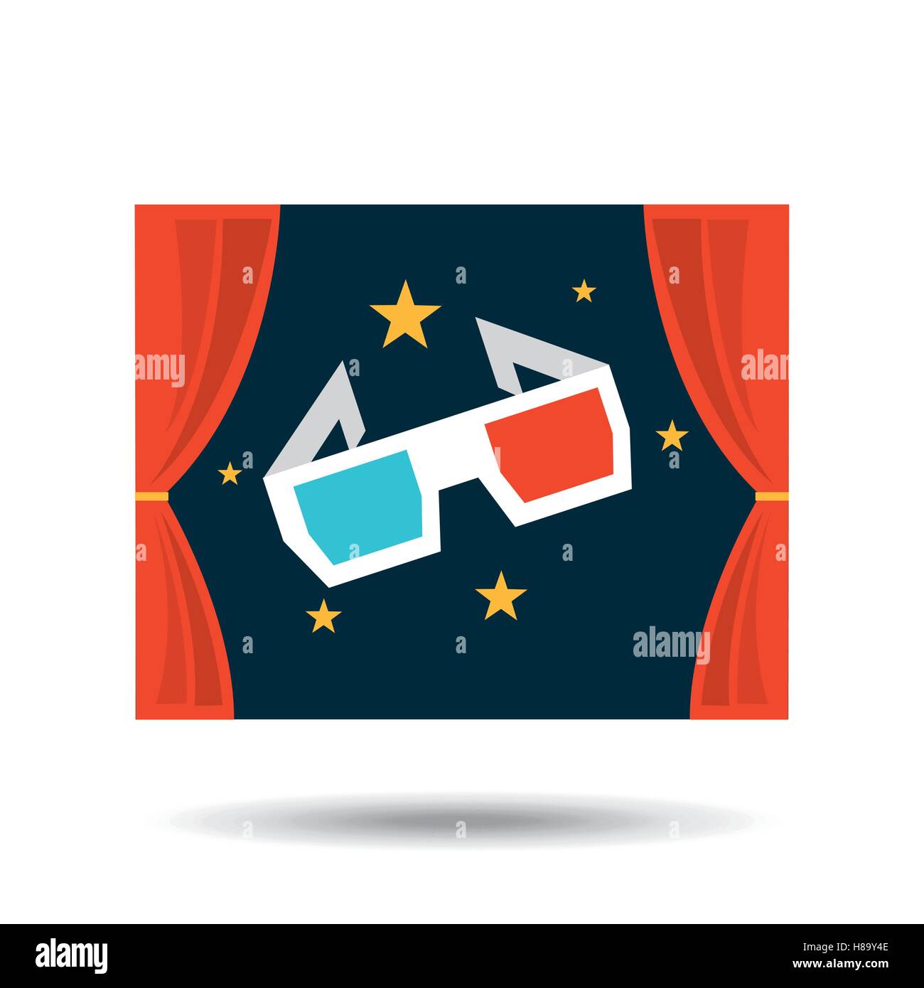 Concept Cinema Theater Glasses Graphic Design Vector Illustration Eps 10 Stock Vector Image