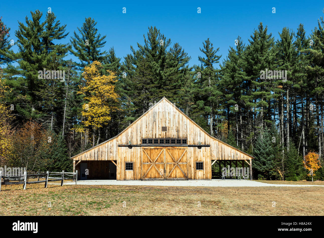 The Russell-Colbath Barn, White Mountian National Forest, New Hampshire, USA. Stock Photo